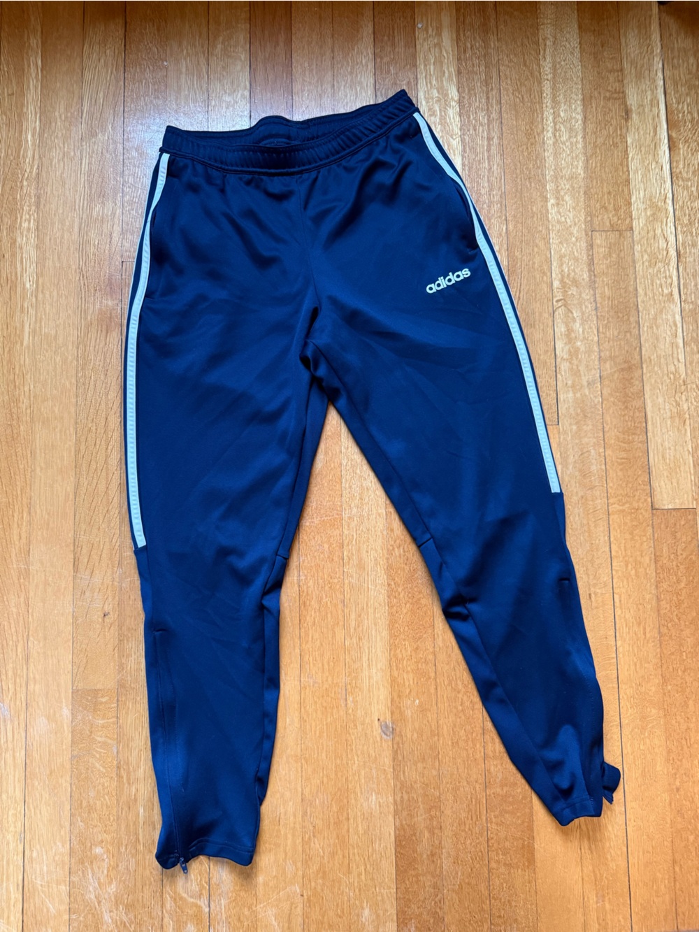 Adidas woman’s Navy Track Pants with White Stripe